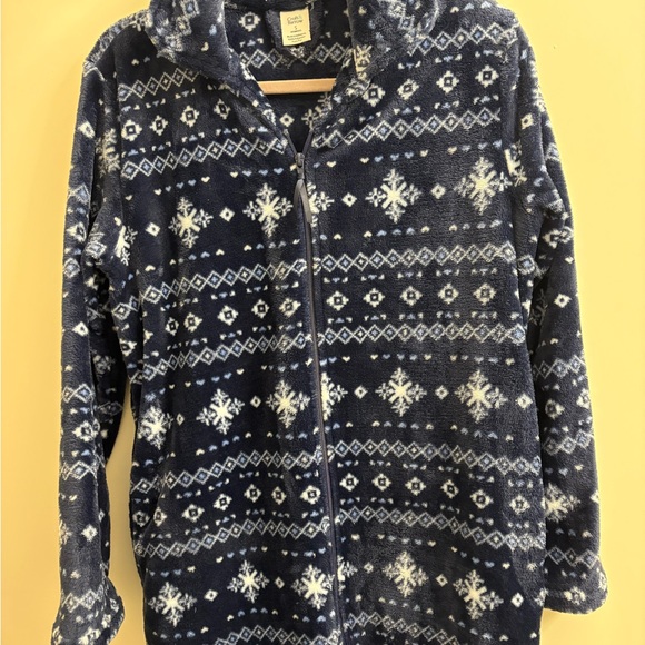 Croft & Barrow Blue Snowflake Pattern Robe - Picture 3 of 4